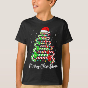 Candy Cane Santa Hat Funny Xmas Boom Merry Christm T-shirt
