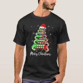 Candy Cane Santa Hat Funny Xmas Boom Merry Christm T-shirt (Voorkant)