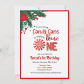 Candy Cane Schatje Eerste Verjaardag Kaart (Voorkant)