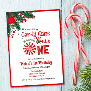 Candy Cane Schatje Eerste Verjaardag Kaart