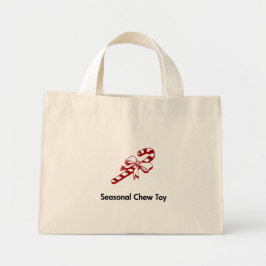 Candy Cane Seizoensgebonden Chew Speelgoed Mini Tote Bag