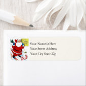 Candy Cane Skiing Santa Claus  Etiket (Insitu)