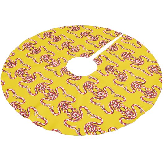 CANDY CANE SLANG op GOLD tree rok Kerstboom Rok (Gekanteld)