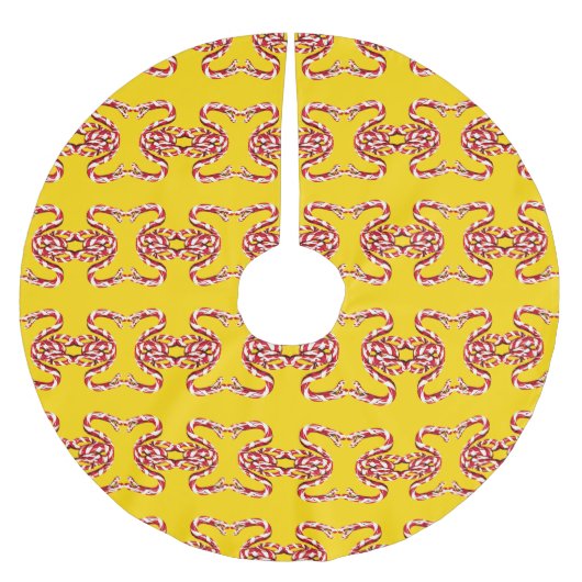 CANDY CANE SLANG op GOLD tree rok Kerstboom Rok (Voorkant)