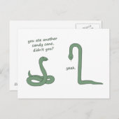 Candy Cane Snake Briefkaart (Voorkant / Achterkant)