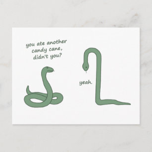 Candy Cane Snake Briefkaart