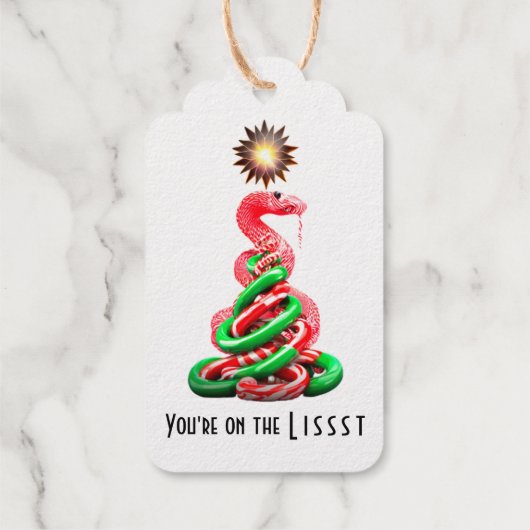 CANDY CANE SNAKE folie cadeau labels (Achterkant)