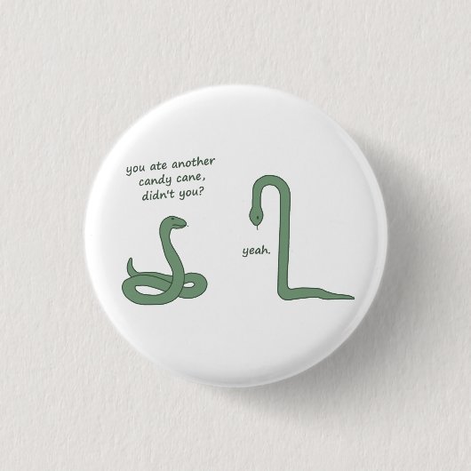 Candy Cane Snake Ronde Button 3,2 Cm (Voorkant)
