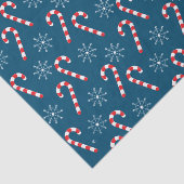 Candy Cane Snowflake Pattern Blue Tissue Paper Tissuepapier (Detail)