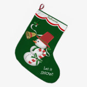 Candy Cane Snowman Grote Kerstsok (Voorkant (Hangend))