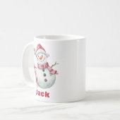 Candy Cane Snowman Kerstmis Koffiemok (Voorkant links)