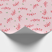 Candy Cane Sprinkle Pattern - Pink Holiday Design Cadeaupapier (Hoek)