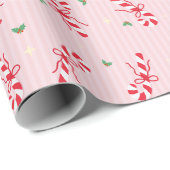Candy Cane Sprinkle Pattern - Pink Holiday Design Cadeaupapier (Rol Hoek)