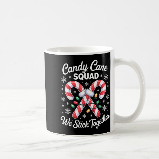 Candy Cane Squad Cute Christmas Matching Design Koffiemok (Rechts)
