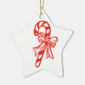 Candy Cane Star - Kerstdecoratie Keramisch Ornament (Links)