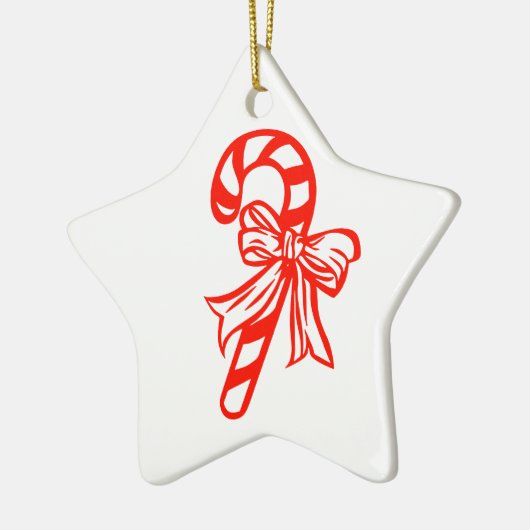 Candy Cane Star - Kerstdecoratie Keramisch Ornament (Links)