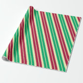Candy Cane Streep Cadeaupapier (Uitgerold)