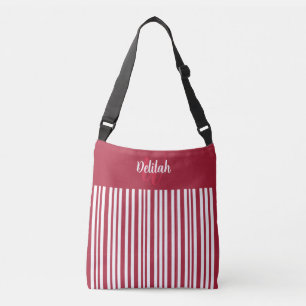 Candy Cane Streep met Rode Kleurblok Crossbody Tas