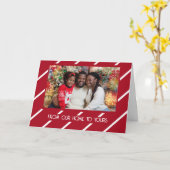 Candy Cane Strepen, 5" x 7" Vouwkaart Kaart (Gele Bloem)