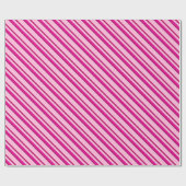 Candy Cane Strepen in Peppermint Roze Cadeaupapier (Vlak)