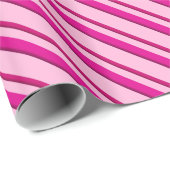 Candy Cane Strepen in Peppermint Roze Cadeaupapier (Rol Hoek)