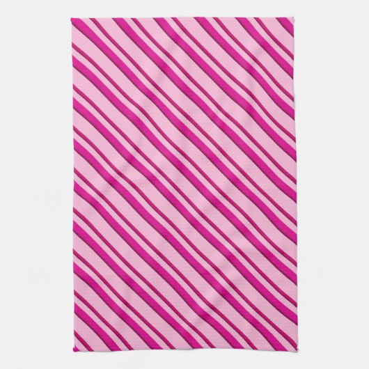 Candy Cane Strepen in Peppermint Roze Theedoek (Verticaal)