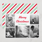 Candy Cane Stripe Christmas Kaart (Voorkant / Achterkant)