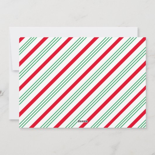Candy Cane Stripe Christmas Kaart (Achterkant)