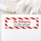 Candy Cane Stripe Christmas Retouradres Etiket (Insitu)