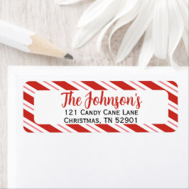 Candy Cane Stripe Christmas Retouradres Etiket