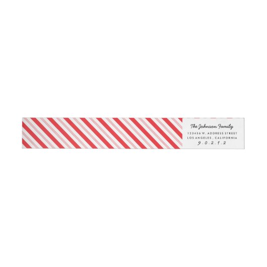 Candy Cane Stripe Christmas Skinny Labels (Individueel)