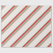 Candy Cane Stripe Christmas Wrapping Pap Cadeaupapier (Vlak)