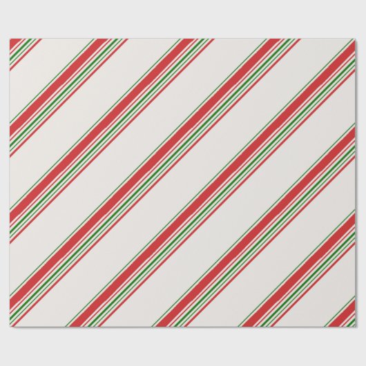 Candy Cane Stripe Christmas Wrapping Pap Cadeaupapier (Vlak)
