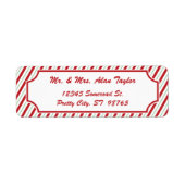 Candy Cane Stripe | Etiket retouradres (Voorkant)