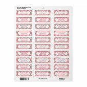 Candy Cane Stripe | Etiket retouradres (Full Sheet)