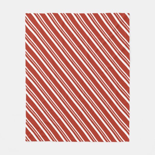 Candy Cane Stripe Fleece Blanket Deken (Voorkant)