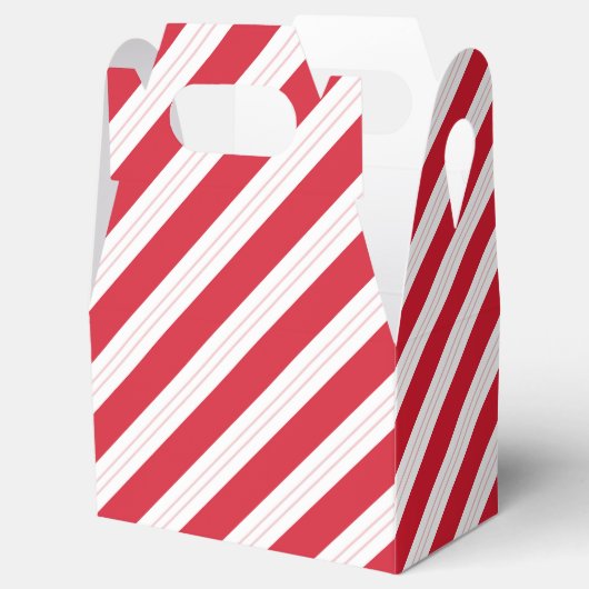 Candy Cane Stripe Gabled Christmas Party Favor Box Bedankdoosjes (Geopend)