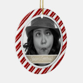 Candy Cane Stripe Ingelijste Vakantiefoto Ornament (Rechts)