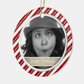 Candy Cane Stripe Ingelijste Vakantiefoto Ornament (Links)