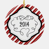 Candy Cane Stripe Ingelijste Vakantiefoto Ornament (Achterkant)