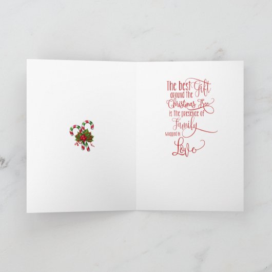 Candy Cane Stripe Kaart voor kerstmis (Binnen)