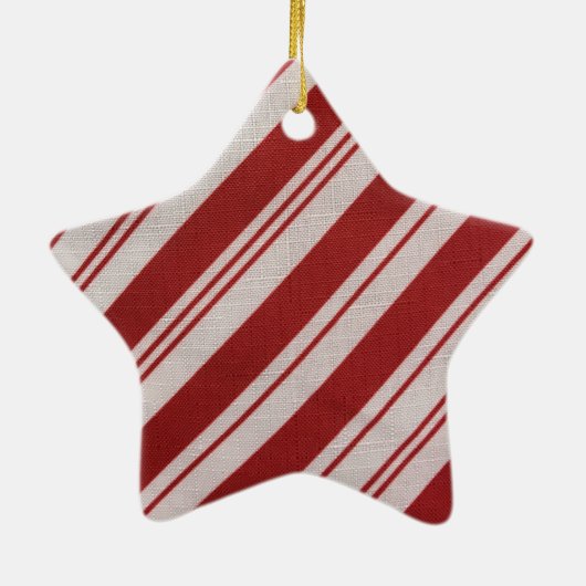 Candy Cane Stripe Keramisch Ornament (Achterkant)