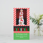 Candy Cane Stripe Kerstkaart (Staand voorkant)