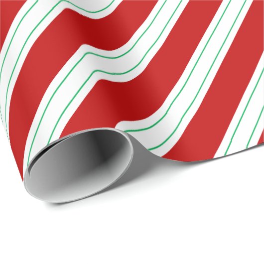 Candy Cane Stripe Kerstmis Cadeaupapier (Rol Hoek)