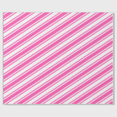 Candy Cane Stripe Kleurrijke Roze Kerstmis Cadeaupapier (Vlak)