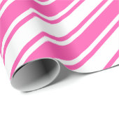 Candy Cane Stripe Kleurrijke Roze Kerstmis Cadeaupapier (Rol Hoek)