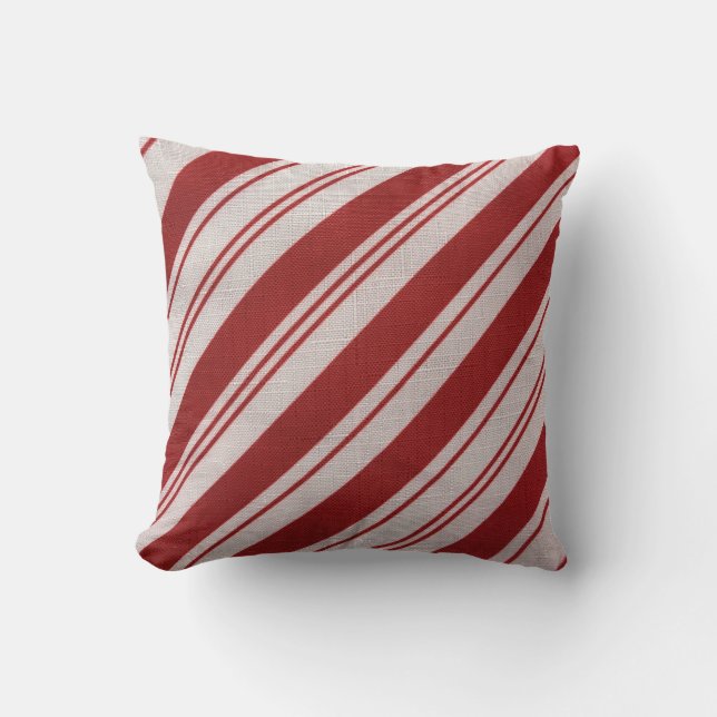 Candy Cane Stripe Kussen (Voorkant)