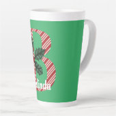 Candy Cane Stripe Letter B Large Kerstlatte Latte Mok (Rechterhoek)