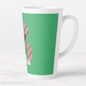 Candy Cane Stripe Letter B Large Kerstlatte Latte Mok (Rechts)