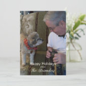 Candy Cane Stripe One Foto Feestdagenkaart (Staand voorkant)